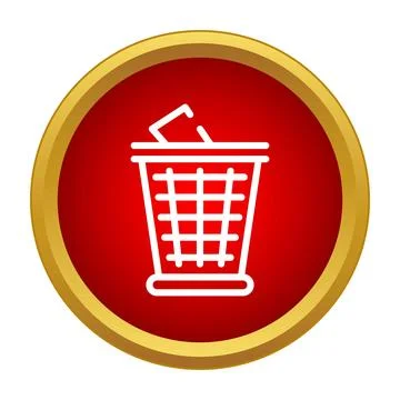 Trash can icon representing delete and disposal Stock Illustration
