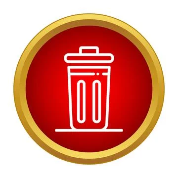 Trash can icon representing deletion, waste, and disposal Stock Illustration