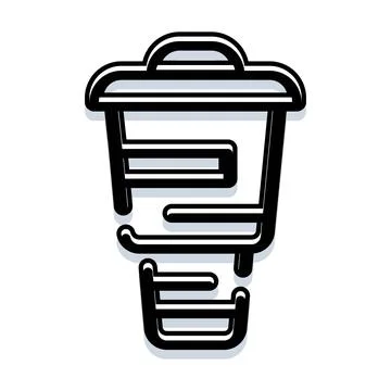 Trash can icon representing waste disposal and recycling concept Stock Illustration