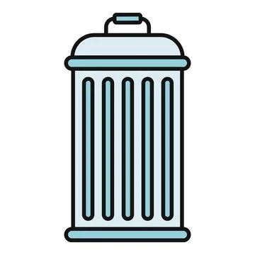 Trash can icon representing waste disposal and recycling Ilustración de archivo