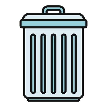 Trash can icon representing waste disposal and recycling Ilustración de archivo