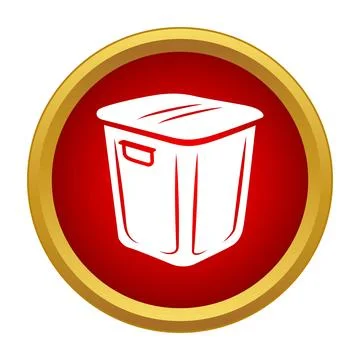 Trash can icon symbolizing waste disposal and recycling Stock Illustration