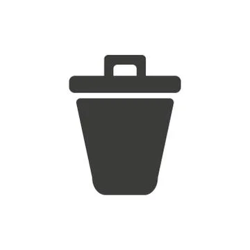 Trash can icon thin line for web and mobile, modern minimalistic flat design. Stock Illustration