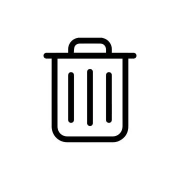 Trash can icon thin line for web and mobile, modern minimalistic flat design Stock Illustration