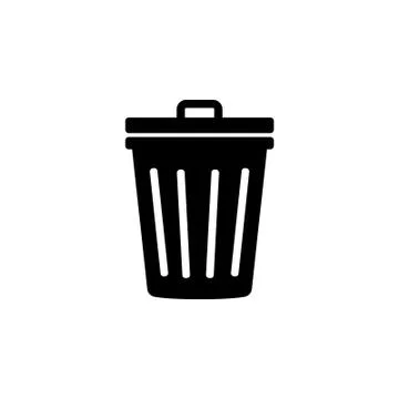 Trash can icon in trendy flat style Illustrazione stock