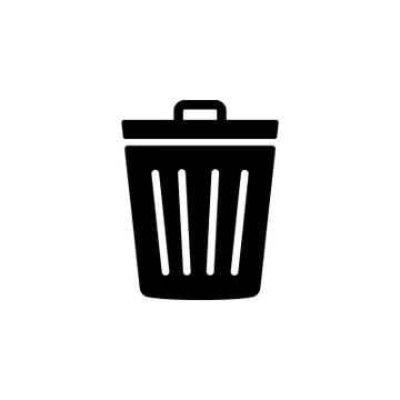 Trash can icon in trendy flat style Stock Illustration