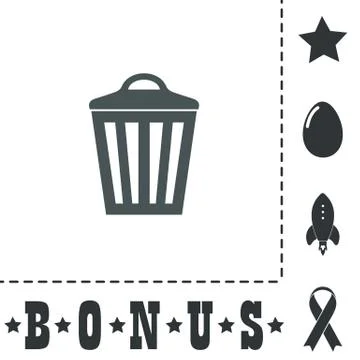 Trash can icon, vector eps10 illustration Stock Illustration