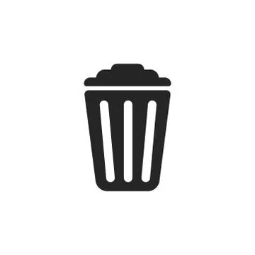 Trash can icon vector on white background Stock Illustration