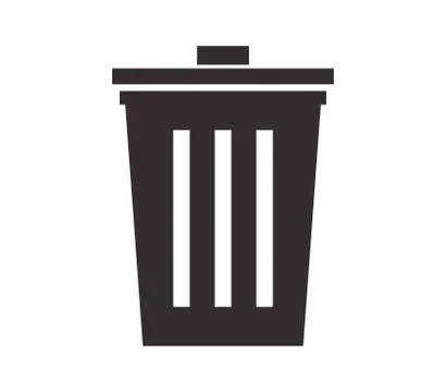 Trash can icon on white background Stock Illustration