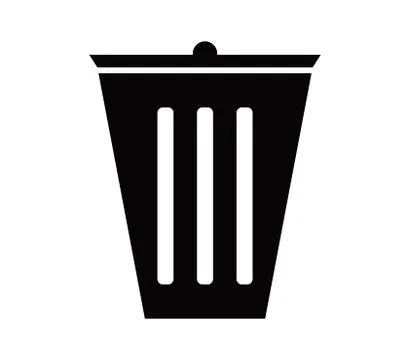 Trash can icon on white background Stock Illustration