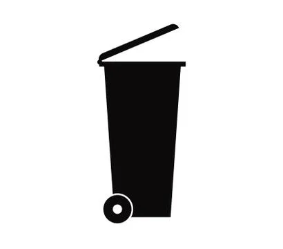 Trash can icon on white background Stock Illustration
