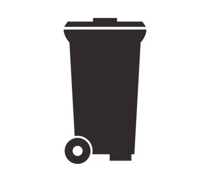 Trash can icon on white background Stock Illustration