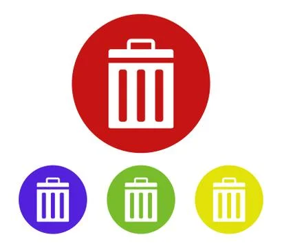Trash can icon on white background Stock Illustration