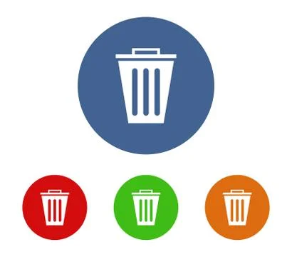 Trash can icon on white background Stock Illustration