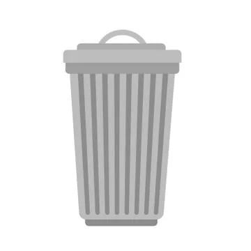 Trash can isolated icon on white, stock vector illustration Stock Illustration