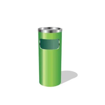 Trash can. Isolated on white background. Vector illustration. Stock Illustration