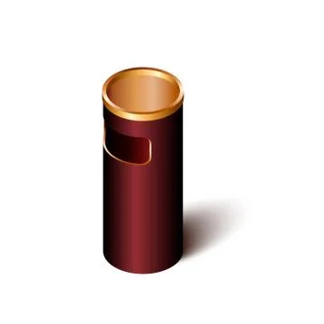 Trash can. Isolated on white. Vector illustration. Isometric view. 스톡 일러스트