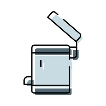 Trash can with lid open for waste disposal Stock Illustration