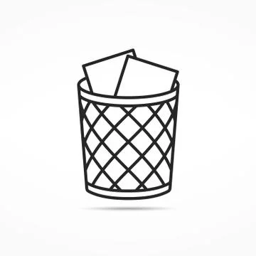 Trash Can Line Icon Stock Illustration