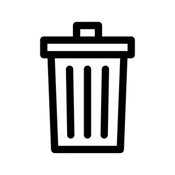 Trash can line icon. Vector graphics Stock Illustration