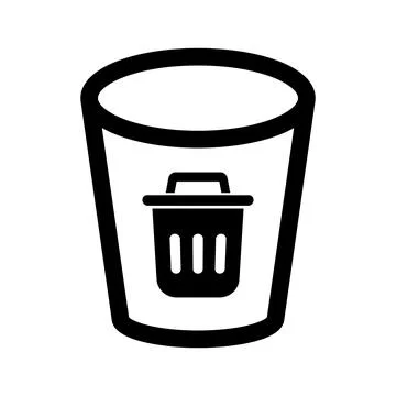 Trash can marked trash can. Vector. Stock Illustration