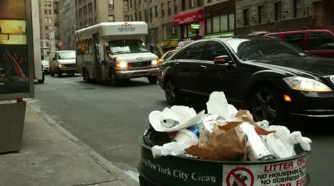 Trash can NYC Stock Footage 21981340