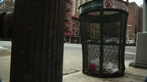 Trash can NYC Stock Footage 23995186