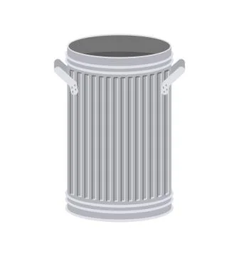 Trash can open isolated. Wheelie bin on white background. Dumpster iron. Stock Illustration