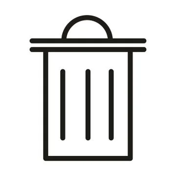 Trash can or delete web button linear style Illustrazione stock