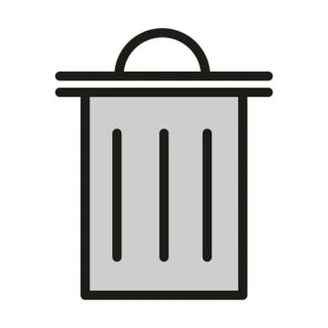 Trash can or delete web button linear and fill style イラスト素材