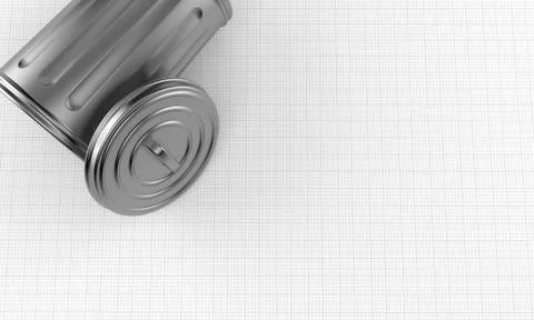 Trash can on paper Stock Illustration