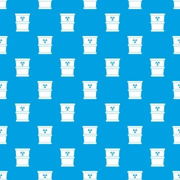 Trash can pattern seamless blue Stock Illustration