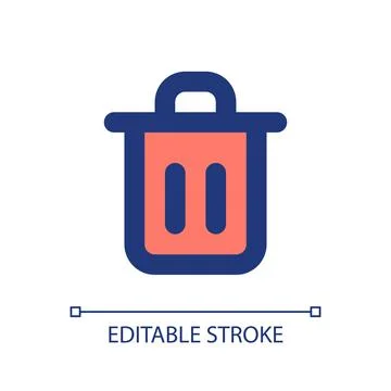 Trash can pixel perfect RGB color ui icon Stock Illustration