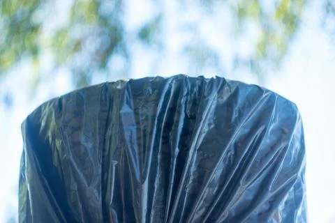 Trash can with plastic bag Stock Photos