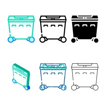 Trash can plastic color icon vector multistyle Stock Illustration