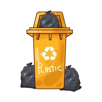Trash can for plastic waste illustration Stock Illustration