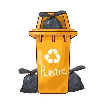 Trash can for plastic waste illustration Stock Illustration
