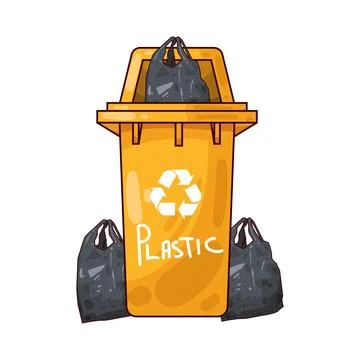 Trash can for plastic waste illustration Stock Illustration