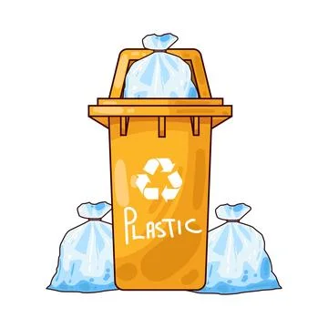 Trash can for plastic waste illustration Stock Illustration