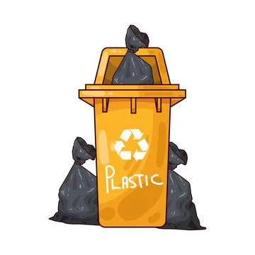 Trash can for plastic waste illustration Stock Illustration