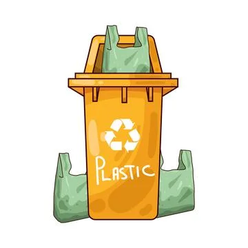 Trash can for plastic waste illustration Stock Illustration