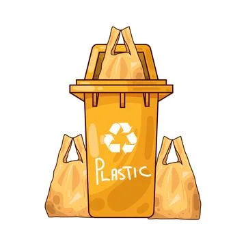 Trash can for plastic waste illustration Stock Illustration