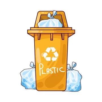 Trash can for plastic waste illustration Stock Illustration