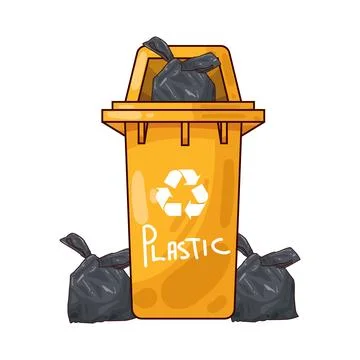 Trash can for plastic waste illustration Stock Illustration