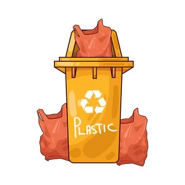 Trash can for plastic waste illustration Stock Illustration