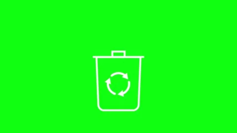 Trash can recycling bin animated icon recycling bin rotating 4k looping 60 fp Stock Footage 284692451