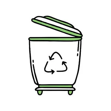 Trash can. Recycling. Separation of garbage. Co2 concept of climate change. V Stock Illustration