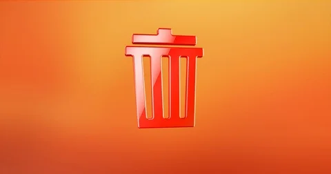 Trash Can Red 3d Icon Stock Footage 69775583