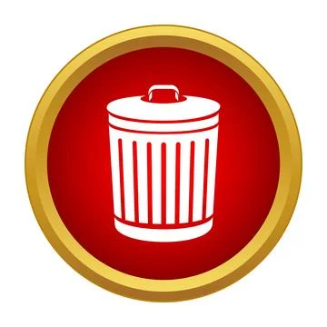 Trash can removing deleting garbage waste icon button Stock Illustration