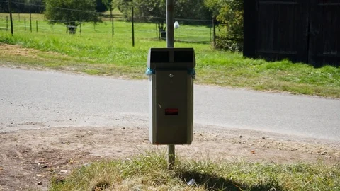 Trash can on the roadside Stock Footage 116658613